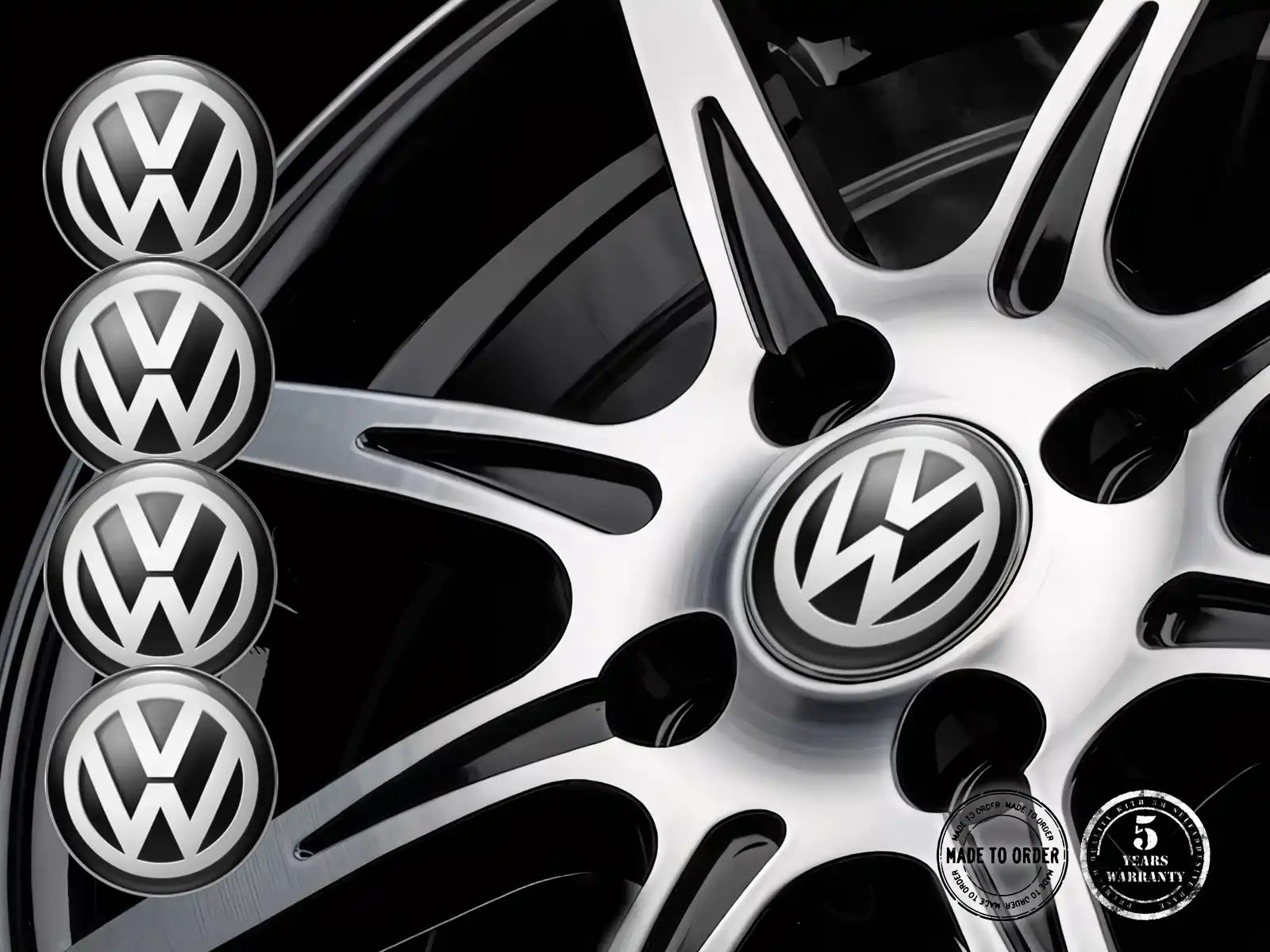 VW Calcomanías de Aro Versión Mejora Pegatina Bombada